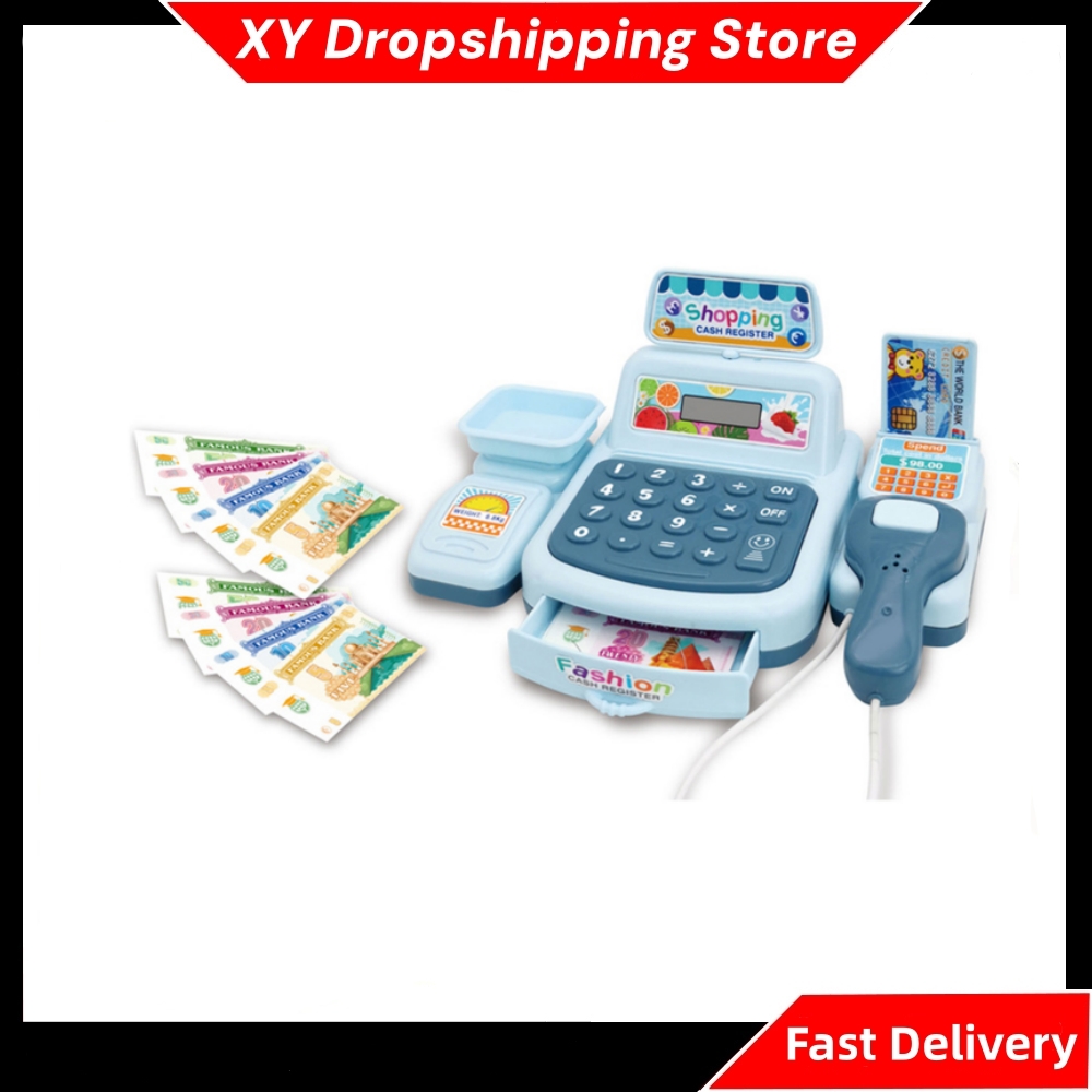 Toy Cash Register - レジのおもちゃセット、スーパーマーケットのレジ台、子供向けごっこ遊びおもちゃ、家族で楽しめるプレイ用品。