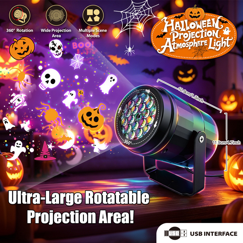 Kids Yard Toys - ハロウィン クリスマス LED プロジェクターライト 360 °