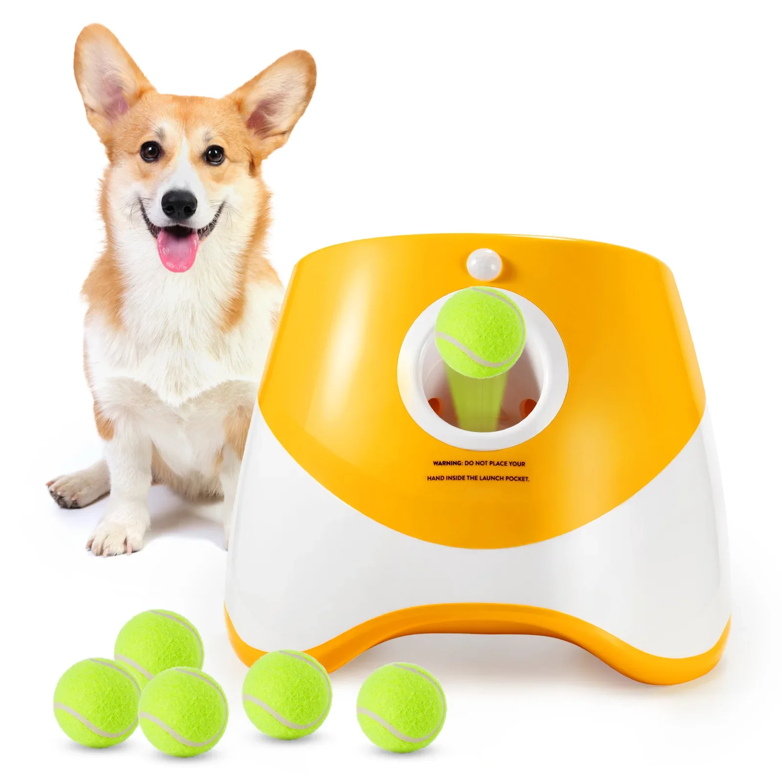 Catapult Launcher Toy - 犬用テニスボール発射機。自動で犬が追いかけるおもちゃ。小型テニスボール投げ機。楽しいインタラクティブな遊び。充電式カタパルト。