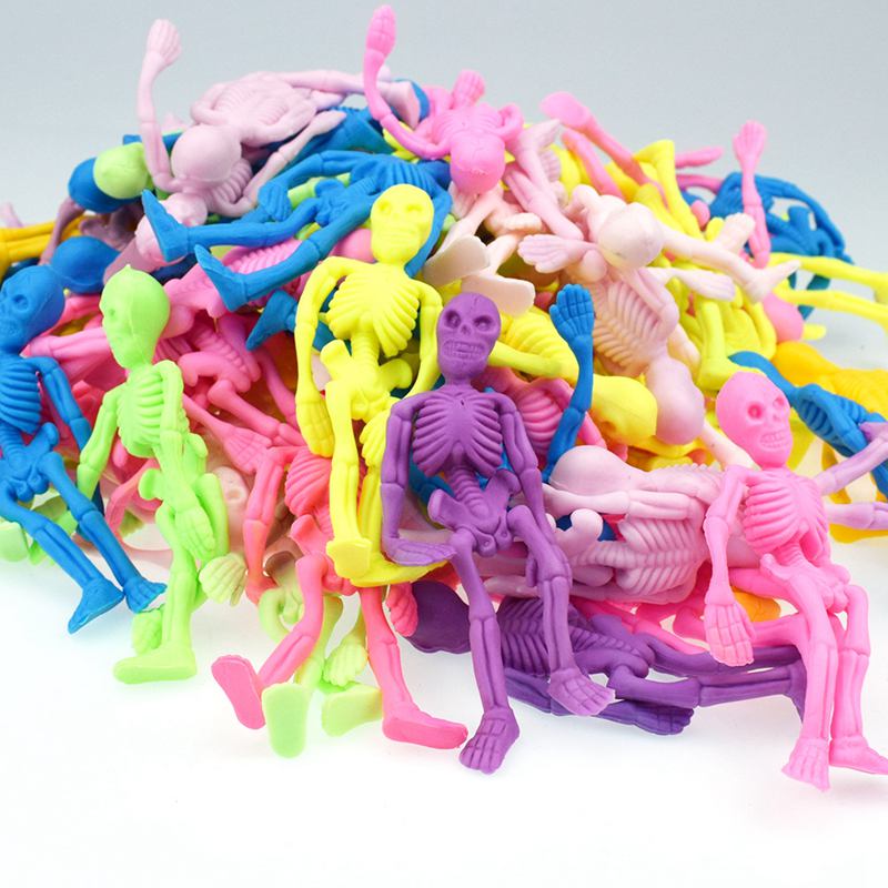 Kids Zombie Toys - 子供のための伸縮性のある頭蓋骨の骨格人形,ゾンビトイ,ハロウィーンの装飾,楽しいギフト,ホラー,ハロウィンパーティーの贈り物,10個
