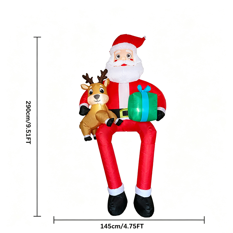 9.5フィートの座り型サンタクロース クリスマスホリデーデコ - Kids Toys Xmas のレビューと価格
