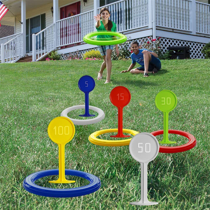 子供用プラスチック製輪投げゲーム、芝生やビーチ用の輪投げおも - Kids Yard Toys のレビューと価格