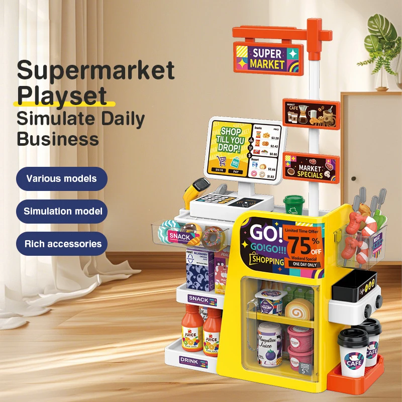 シミュレーションミニスキャニングレジスーパーマーケット食品レ - Toy Cash Register のレビューと価格