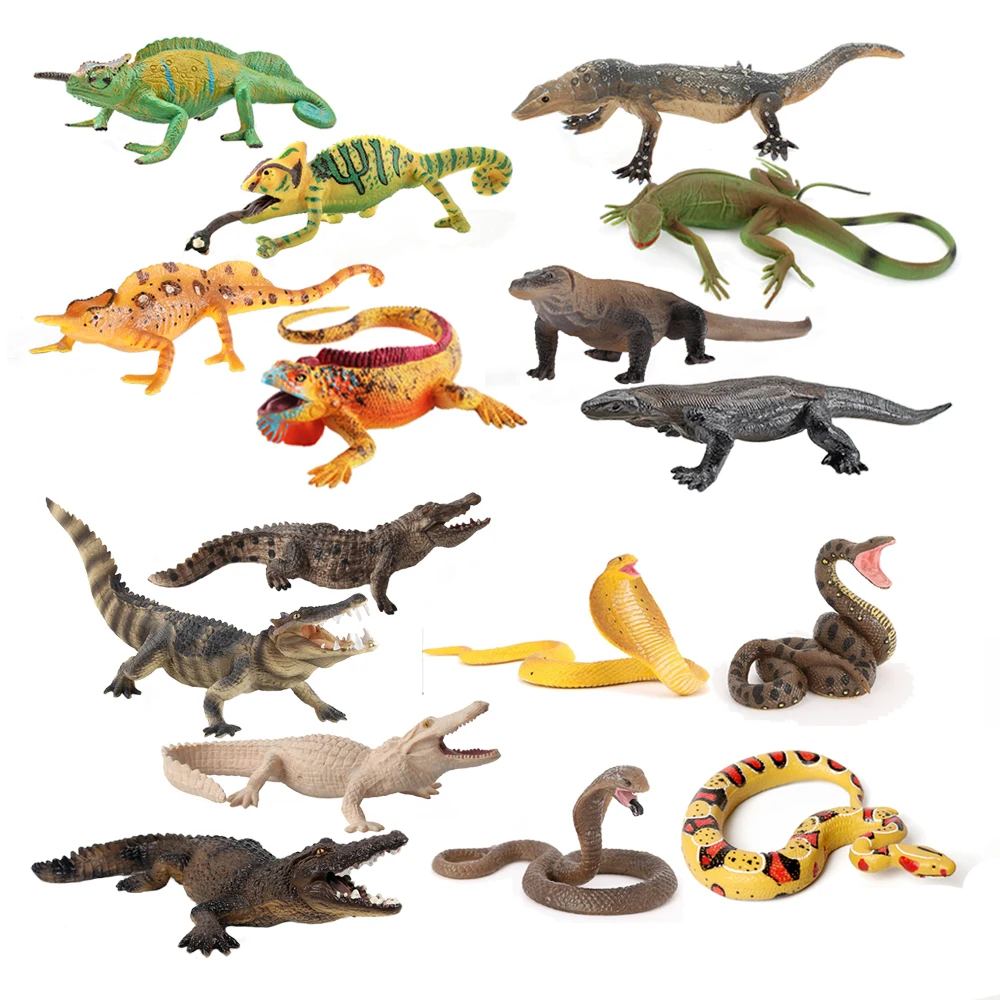 プラスチックカメレオンモデルおもちゃイグアナワニ置物トカゲモ - Kids Toys Reviews のレビューと価格