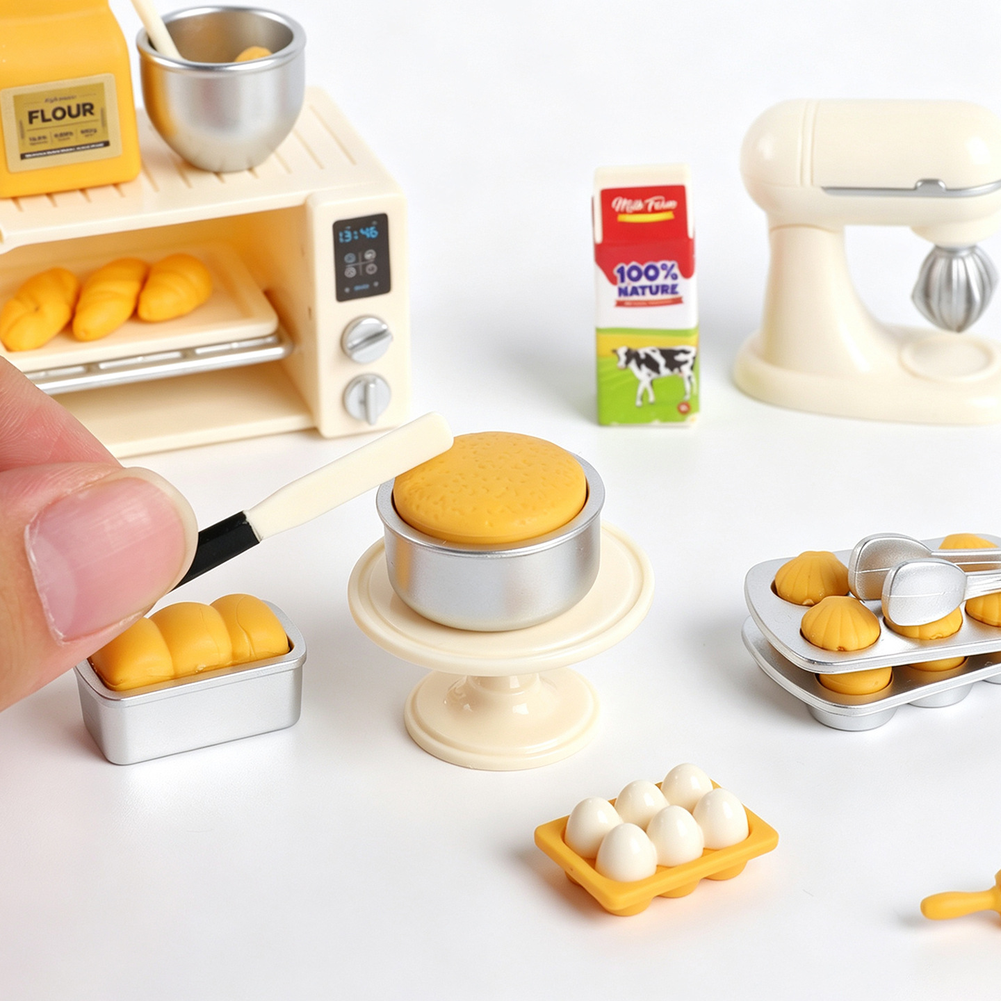 ミニサイズのベーキングおもちゃセット。ドールハウス用のミニチ - Kids Toys Kitchen Set のレビューと価格