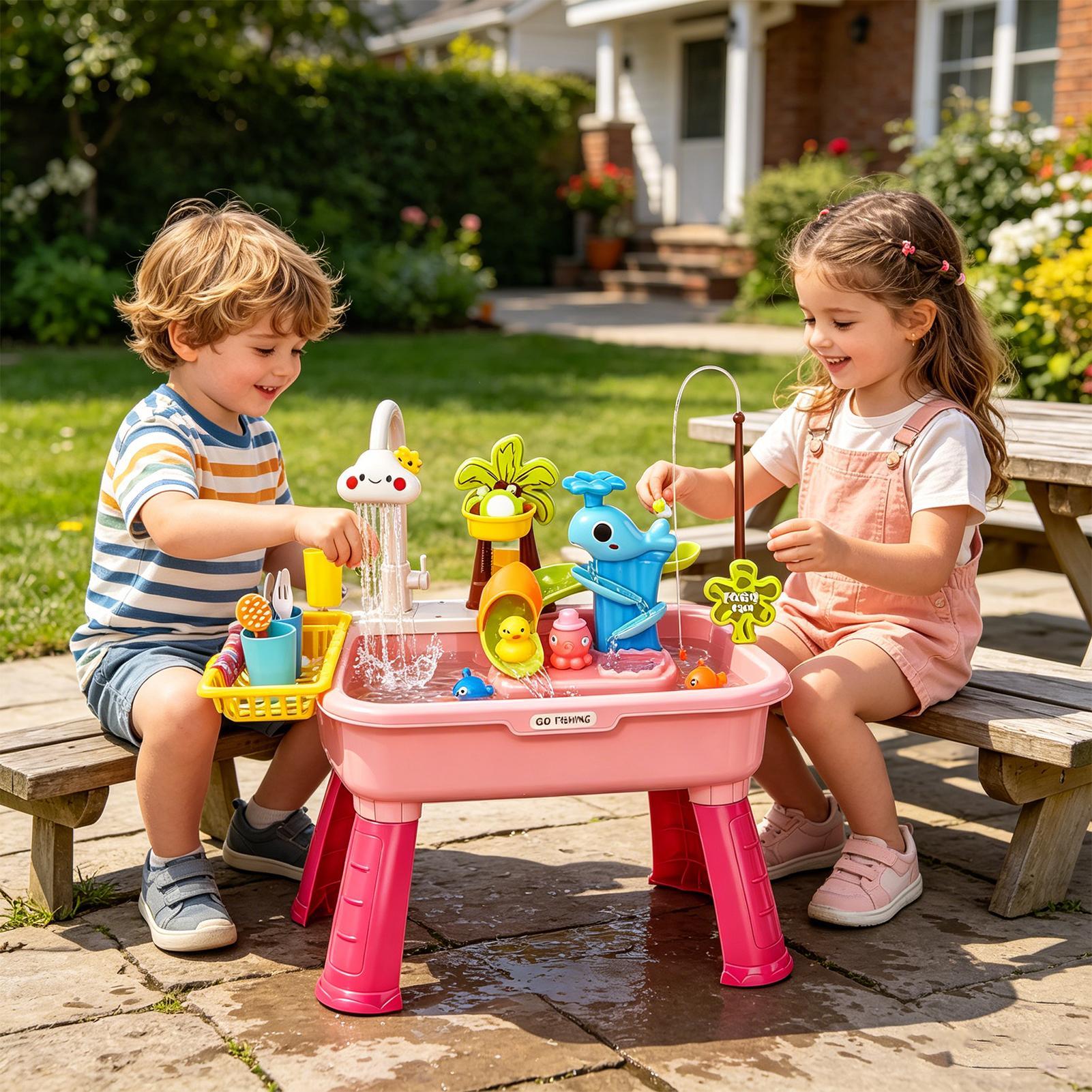 子供用電動水遊びシンク（流水機能付き）、電池式キッチンごっこ - Kids Toys Kitchen Set のレビューと価格